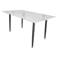 Table à manger de luxe moderne convertible en pierre frittée avec pieds, portable pour la maison, les restaurants, les hôtels et les appartements (vente en gros)