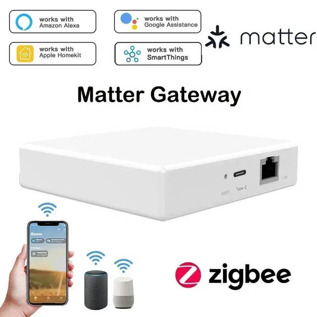 Tuya Matter Thread&ZigBee Smart Gateway Smart Home Hub Universal Gateway Support HomeKit Google Assistant Alexa SmartThings