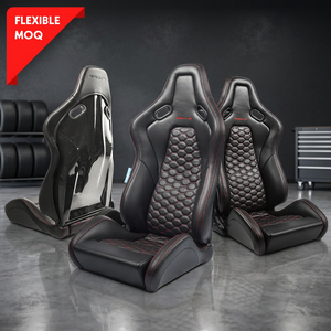 SSCUS ACEFRP PU Full Bucket Racing Car Seat with Pu Leather & FRP Universal Fit Wide <b>Back</b> Recline Sport Fit Design - Product Image 1