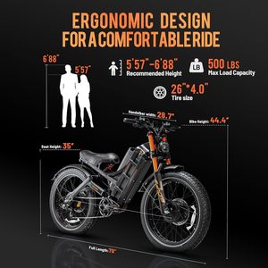 Us Eu Ca Stock Eahora Elektrische Mountainbike 50oow 26 Inch Fat Tire E Fiets Volledige Vering Met Hydraulische Rem - Product Image 4