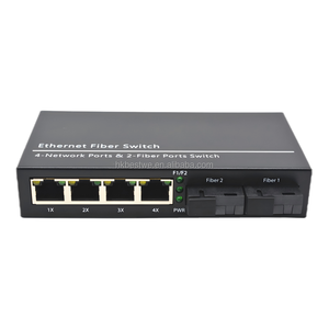 High Quality 10/100Mbps & 10/100/1000Mbps 4PoE RJ45 Ports + Single Mode Single Fiber Dual SC Ports Fiber PoE Ethernet Converter - Product Image 1