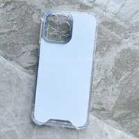 4 Coins Antichoc Transparent Covers Sublimation Blank Phone Case Pour iphone 14pro max 13 12 11 15Plus 16 Pro MAX 2D TPU + PC