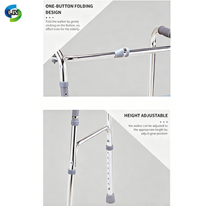 Folding Walking <b>Frame</b> Mobility <b>Walker</b> Adjustable Rollator for Elderly Patients Rehabilitation Use - Product Image 3