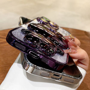 Honatop เคสมือถือลายกระต่ายสำหรับผู้หญิง, เคสมือถือแวววาวไล่ระดับสีสุดหรูสำหรับ <span class=keywords><strong>iPhone</strong></span> 16 15 14 13 <span class=keywords><strong>12</strong></span> 11 <span class=keywords><strong>Pro</strong></span> <span class=keywords><strong>Max</strong></span> PLUS - Product Image 6