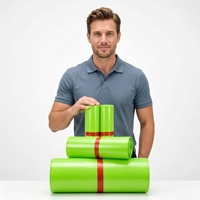 Sacs d'expédition et de messagerie personnalisés en polyéthylène vert, imperméables et durables, imprimés pour l'envoi de vêtements