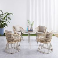 Ensemble de table basse d'appoint moderne de luxe et de chaises en corde tressée pour jardin, balcon, terrasse, meubles d'extérieur imperméables