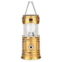 Lampe de camping LED solaire rechargeable sur batterie lithium avec interrupteur automatique pour la randonnée