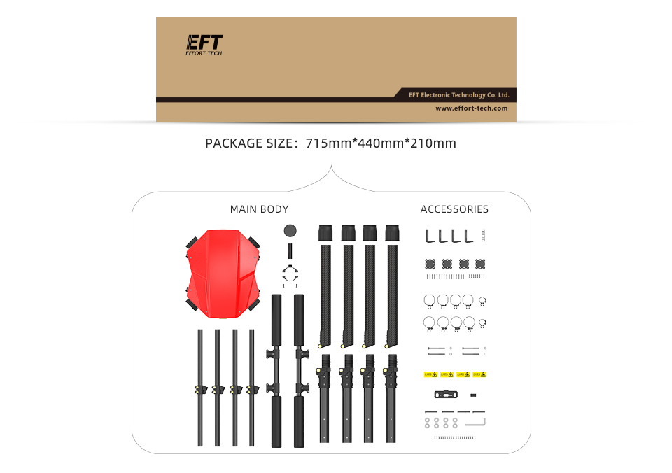 NEW EFT E416P 16L 16kg Agricultural spray drone frame kit four-axis Folding Quadcopter with Hobbywing X9 power system UAV