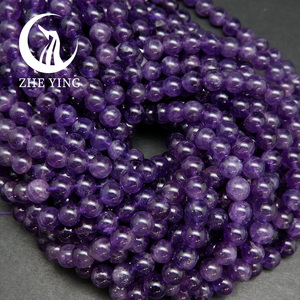 Perles en pierre d'améthyste Zhe Ying 100% naturelles, perles d'améthyste lavande <span class=keywords><strong>de</strong></span> 10 mm, perles en pierre naturelle en vrac pour la fabrication <span class=keywords><strong>de</strong></span> bijoux - Product Image 2