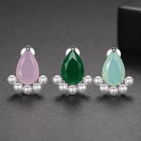 LUOTEEMI — boucles d'oreilles goutte d'eau, pour femme, bijou classique tendance, en perles de verre, style coréen, mignon