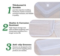 Conteneur de stockage alimentaire en plastique personnalisable, sans BPA, en matériau PP, design transparent pour la personnalisation, vente en gros