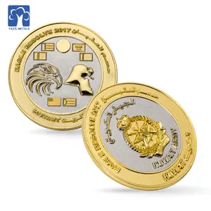 Shenzhen factory made gold silver dual plating Kuwait metal coin