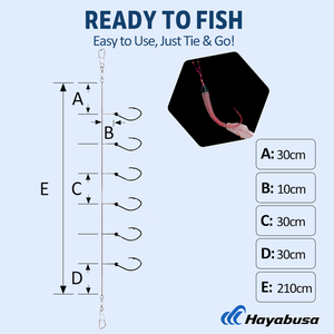 ชุดตกปลา Hayabusa EX124 Sabiki Rig แบบ 6 ตัวเบ็ด <span class=keywords><strong>ตก</strong></span><span class=keywords><strong>ปลา</strong></span>ด้วยเหยื่อกุ้ง สำหรับ<span class=keywords><strong>ตก</strong></span><span class=keywords><strong>ปลา</strong></span>ทะเล เช่น <span class=keywords><strong>ปลา</strong></span>แมคเคอเรล <span class=keywords><strong>ปลา</strong></span>เฮอร์ริ่ง และปลาทะเลอื่นๆ - Product Image 3