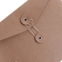 Enveloppe à Bouton en Papier Kraft Recyclable OEM, Impression Personnalisée du Logo, Papeterie de Bureau, Pochette pour Documents