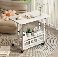Bureau d'ordinateur de chevet avec étagère de rangement, hauteur réglable, idéal pour le bureau à domicile et l'apprentissage des étudiants
