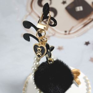 Nuevo y Adorable Llavero de Peluche de Oso con Perlas y Bola de Pelo, Colgante para Coche o Bolso - Product Image 3