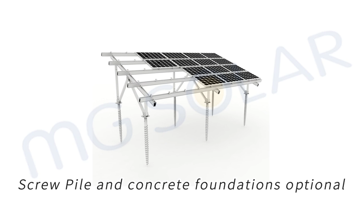 Solar PV Ground Mounting System Anodized Aluminum & SUS 304 Ground ...