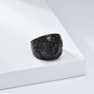 Street-style retro fashion U.S. national emblem bald eagle <b>titanium</b> steel <b>ring</b>, Marine Corps bald eagle jewelry - Product Image 4