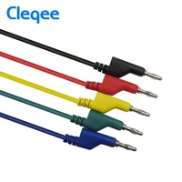 Câble de test multimètre Cleqee-2 P1036B, fils de test avec pince crocodile, sonde de test, type d'insertion U, prise banane 4 mm vers prise banane, kit de fils de test