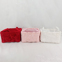 Panier de rangement en velours uni de grande taille en gros avec poignées : paniers à linge ménagers, bacs à vêtements et organiseurs de couches