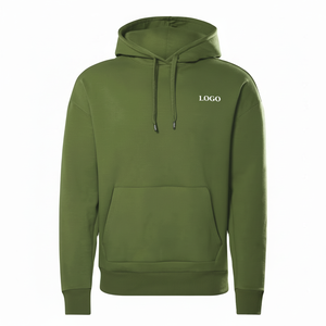 Jersey cómodo y transpirable personalizado su propio logotipo con sudaderas con capucha de bolsillo de canguro ropa informal mezclada de algodón básico - Product Image 1