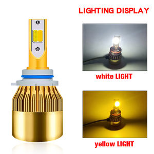 Fábrica al por mayor haz puntual blanco amarillo luz C6 LED faro 9005 LED faros bombilla - Product Image 2