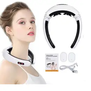 U Vorm Mini Elektrische Ems Smart Hals Massager Met Verwarming Functie