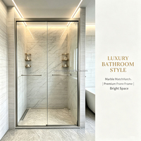 Portes de douche coulissantes de luxe minimalistes en verre et acier inoxydable pour séparation humide/sèche, idéales pour salle de bain et chambre à coucher - Vente en gros