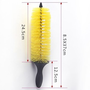 Ujushi Car Wheel <b>Brush</b> 37-Inch Yellow PP Material <b>For</b> Tire <b>Cleaning</b> - Product Image 2