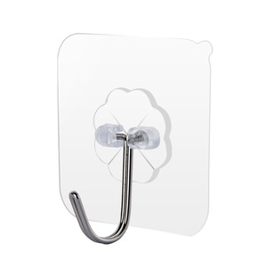 Gancho Adhesivo Transparente, Gancho Individual de 6x6 cm, Plástico, Impermeable, para Baño y Cocina, Resistente y de Gran Fijación - Product Image 2