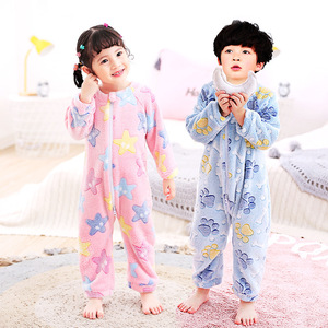Barboteuse d'automne et d'hiver à la mode, épaisse et chaude avec fermeture éclair pour enfants, bébés, enfants, garçons et filles, vente en gros - Product Image 3