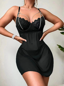 Caliente más nuevo vestido <span class=keywords><strong>de</strong></span> tirantes <span class=keywords><strong>de</strong></span> malla <span class=keywords><strong>de</strong></span> alta calidad <span class=keywords><strong>desnudez</strong></span> sensual cadena Lencería <span class=keywords><strong>de</strong></span> talla grande ropa interior Sexy para <span class=keywords><strong>mujer</strong></span> - Product Image 3