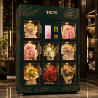 Distributeur automatique de fleurs fraîches TCN, refroidisseur de fleurs réfrigéré, 8 compartiments, écran tactile, libre-service, vitrine de fleuriste