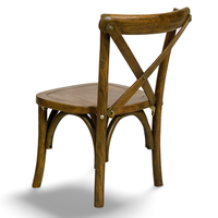 Chaise de salle à manger à dos croisé pour enfants en bois Oka pour les hôtels, les parcs de ferme en plein air