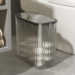 Rectangular Trash Can With Snap On Lid Large Capacity Waterproof Sealed Odor Proof For Bathroom Home Use - Product Image 1