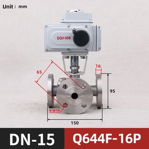 Válvula de Bola Hidráulica de Acero Inoxidable de 3 Vías, 12v 24v 220v CA, con Actuador - Product Image 5