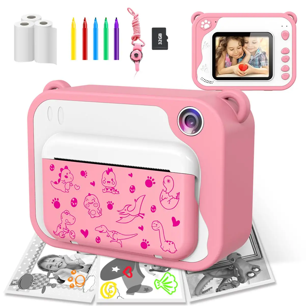 Câmera infantil divertida 13mp, brinquedo infantil 1080p, câmera para crianças pequenas, para pintar