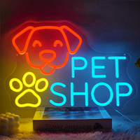 Enseigne néon ouverte pour toilettage d'animaux, lumière LED néon personnalisée, décoration murale pour animalerie, salon de toilettage, enseigne de magasin, luminosité réglable