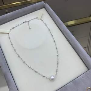 Collares de Perlas de Plata de Ley S925, Estilo Edison, Cadena de Hadas, 10-11 mm, Súper Gruesos, Simples y Elegantes - Product Image 4