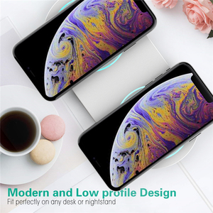 Sạc không dây đa năng 2 trong 1 cho điện thoại để bàn, nhỏ gọn, di động, sạc nhanh 15W, đế sạc không dây kép - Product Image 6