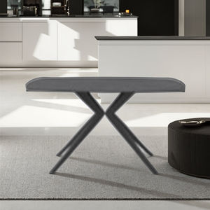 Çin fabrika satıyor özel Modern ışık lüks Metal bacaklar seramik masa temperli cam dikdörtgen yemek odası mobilyası - Product Image 3