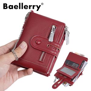 กระเป๋าสตางค์ผู้หญิง Baellerry สีแดง แบบมีฝาปิด ซิปใส่บัตร พกพาสะดวก ดีไซน์ป้องกันการโจรกรรม - Product Image 1