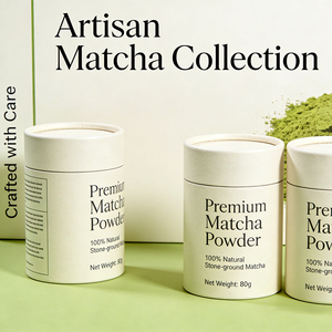 Confezione in Tubo di Carta per Polvere di Matcha di Grado Alimentare |   Scatola Cilindrica Ermetica Personalizzata per Tè, Contenitore in Cartone Ecologico - Product Image 3