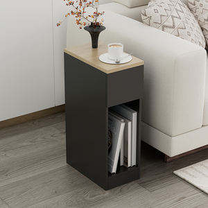 Industrial Style Wooden Sofa Bed Side <strong>Table</strong> <strong>with</strong> <strong>Drawer</strong> Narrow <strong>Telephone</strong> <strong>Table</strong> Bedside Cabinet for Home Coffee <strong>Table</strong> Living Room - Product Image 4