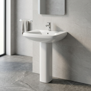 Antique Style Basin with Pedestal Ceramic Hand Wash Basin White Rustic Color Vitrosa Lavabo Designer Modern Sink Stand Set - Product Image 5