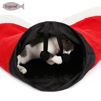 3-Wege-Katzentunnelspielzeug Umwelt freundliche zusammen klappbare Santa-Hosen-Röhre für Haustiere Klassischer moderner Stil Katzen reizendes einfaches Cartoon-Design