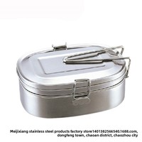 Yolecen Récipient alimentaire de conservation simple/double couche Non magnétique en acier inoxydable épaissi 430/201 boîte carrée pour les étudiants