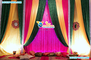 Rideaux élégants de scène pour arrière-plan de mariage, draperies d'arrière-plan blanc bleu Royal, toile de fond Maharani gg pour mariage - Product Image 6