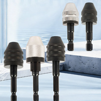 Adaptateur de mandrin de perceuse en acier sans clé à tige hexagonale de 1/4 pouce, 0,3-6,5 mm, auto-serrant, à changement rapide, pour embouts de perçage