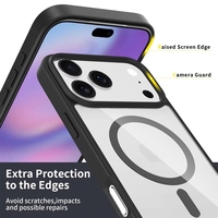 Coque de téléphone magnétique antichoc en TPU et PC, protection fine argentée pour iPhone 17 Pro, 16e, 15 Plus